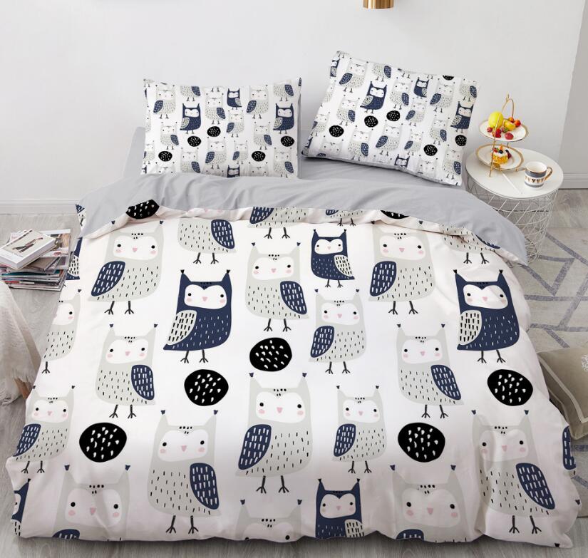 3D Cartoons Owl Point 017 Bed Pillowcases Quilt