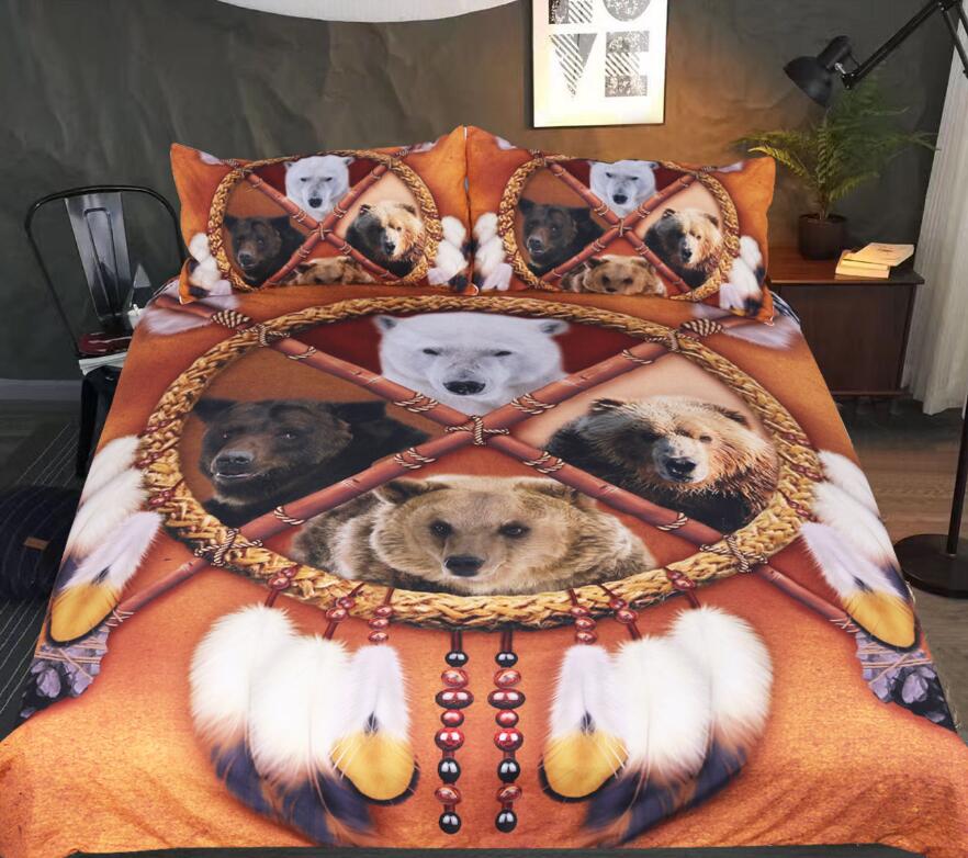 3D Indian Bear 1146 Bed Pillowcases Quilt