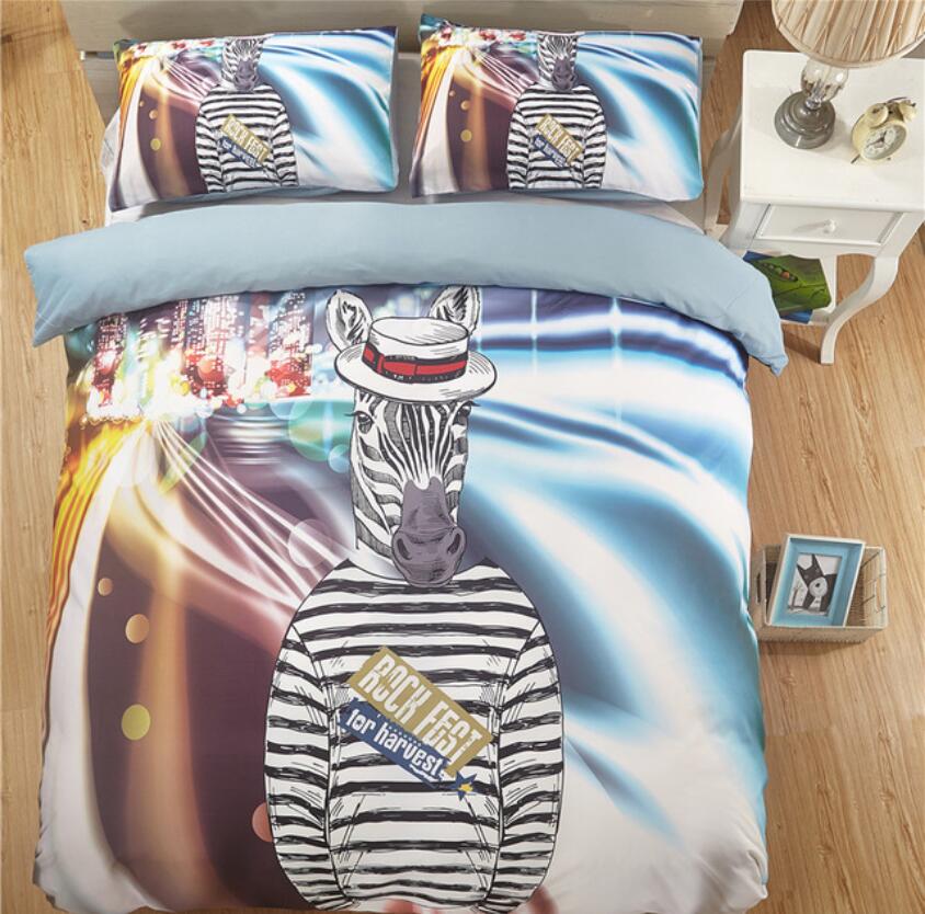 3D Urban Zebra 9046 Bed Pillowcases Quilt