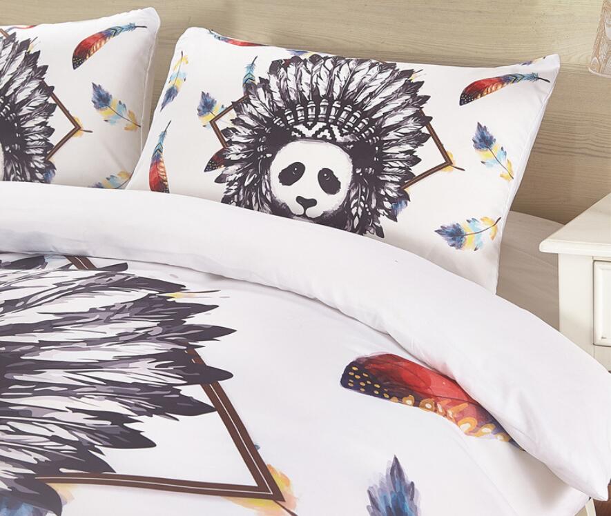 3D Indian Panda 1192 Bed Pillowcases Quilt