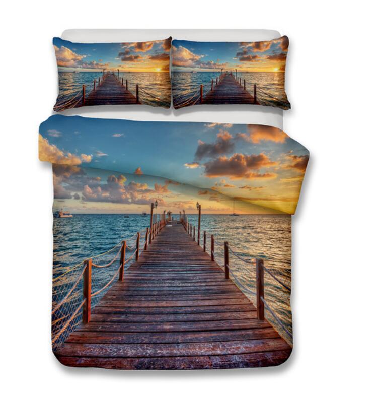 3D Bridge Sky 195 Bed Pillowcases Quilt