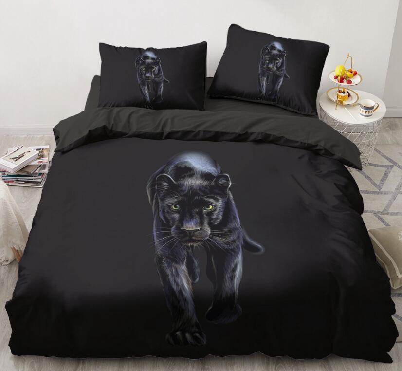 3D Panther 045 Bed Pillowcases Quilt