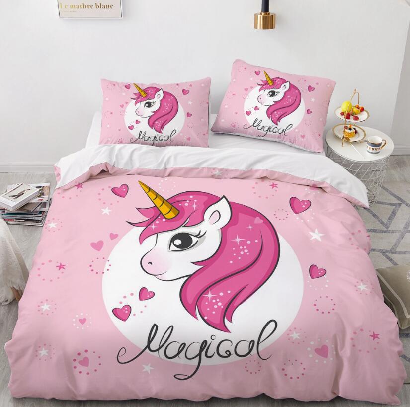 3D Pink Unicorn 157 Bed Pillowcases Quilt