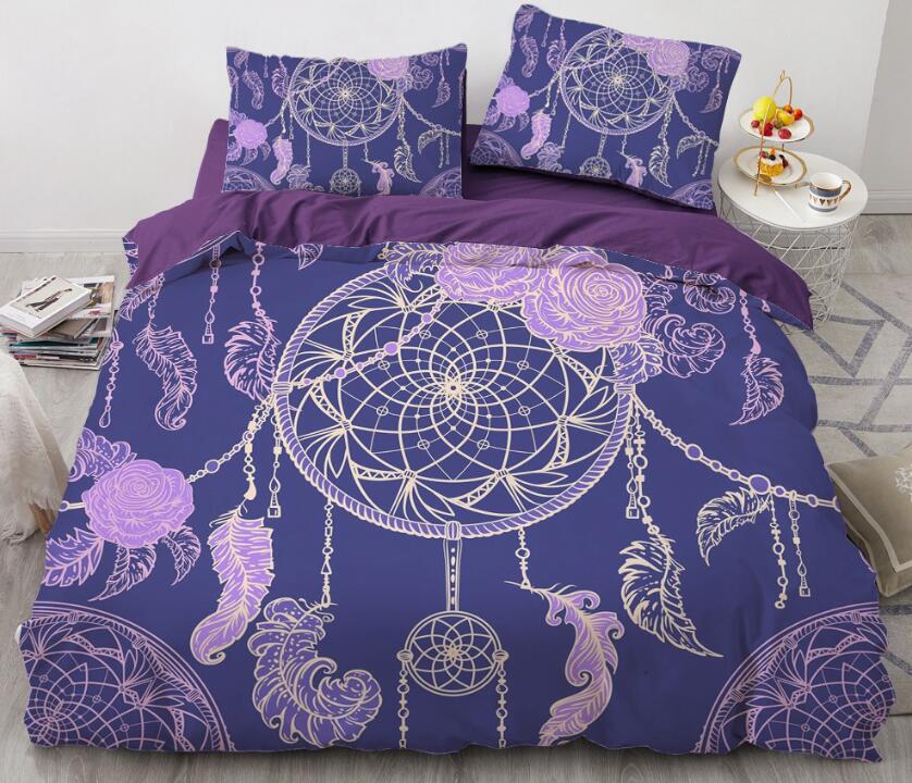 3D Purple Dreamcatcher 88160 Bed Pillowcases Quilt