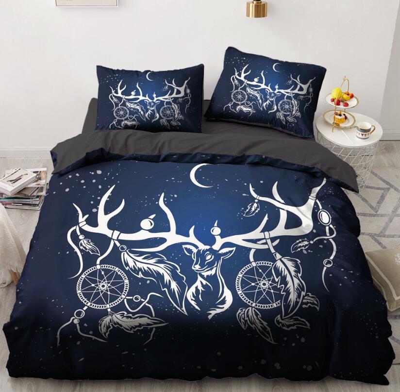 3D Deer Moon Dreamcatcher 88162 Bed Pillowcases Quilt