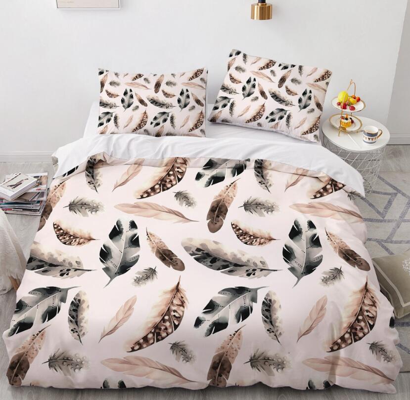 3D Feather 88164 Bed Pillowcases Quilt