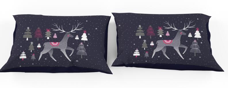 3D Deer Christmas Tree 11189 Bed Pillowcases Quilt