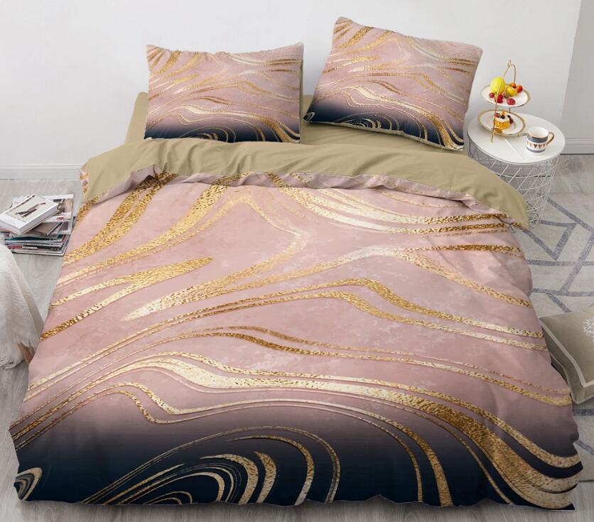 3D Golden Pattern 9106 Bed Pillowcases Quilt