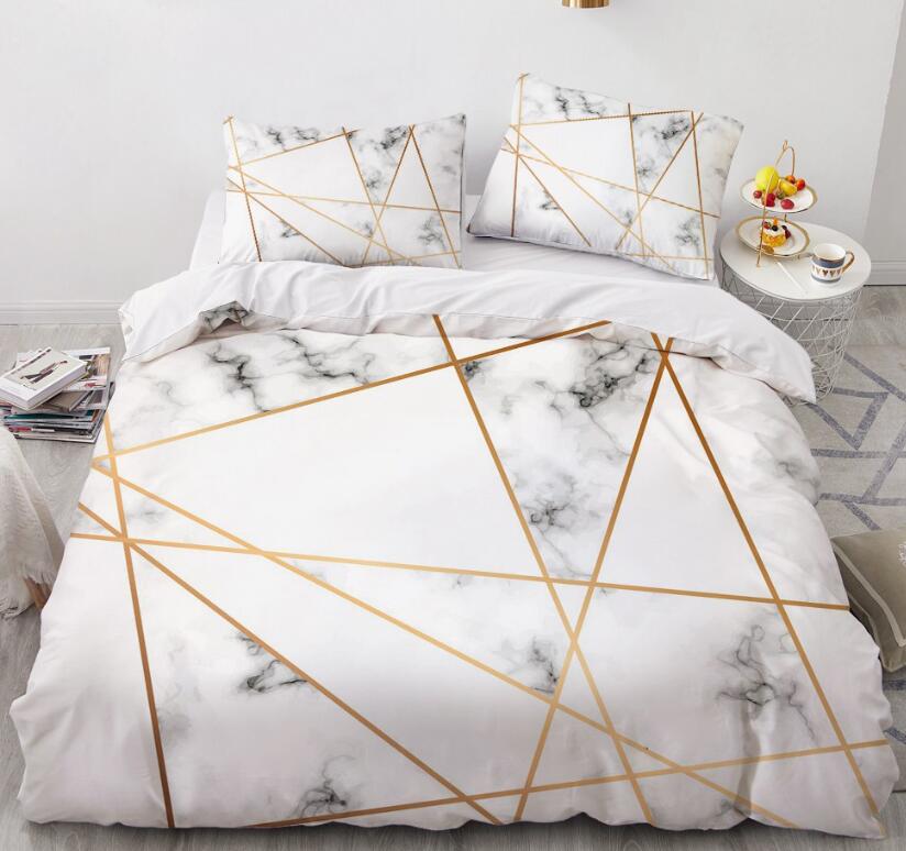 3D Golden Lines 9073 Bed Pillowcases Quilt