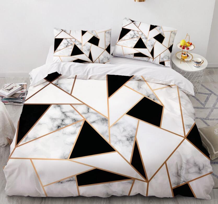 3D Black And White Triangle 9110 Bed Pillowcases Quilt
