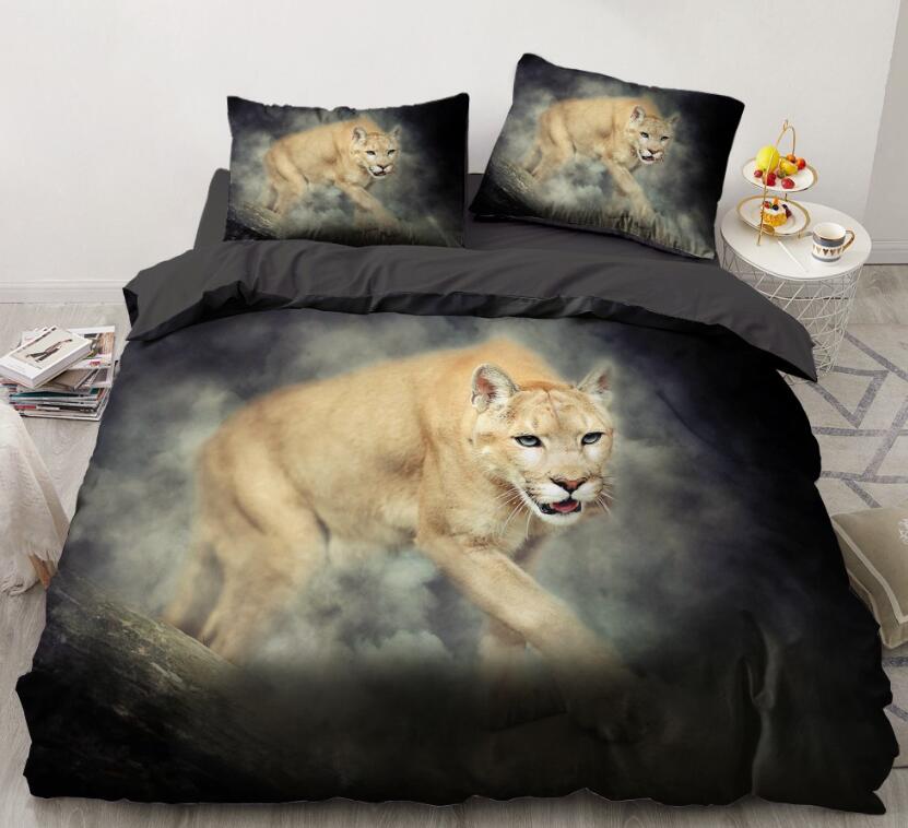 3D Lioness 065 Bed Pillowcases Quilt