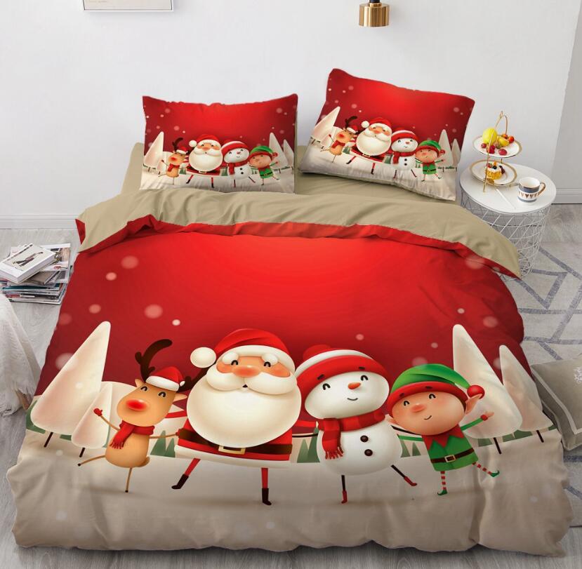 3D Cartoon Christmas 9141 Bed Pillowcases Quilt