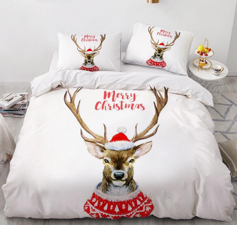 3D Christmas Deer 9158 Bed Pillowcases Quilt