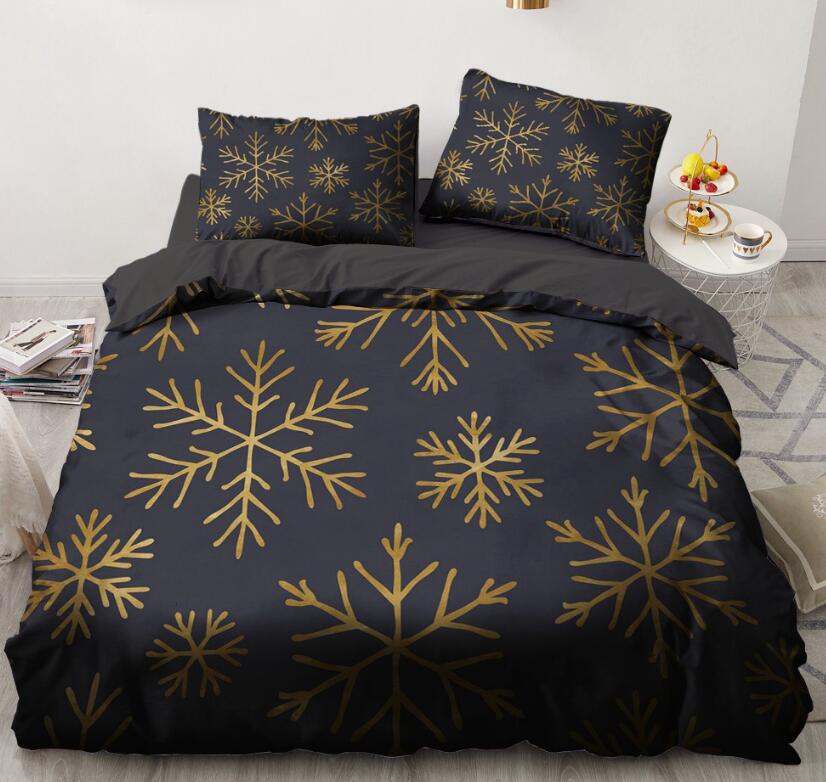 3D Black Snowflake 9160 Bed Pillowcases Quilt