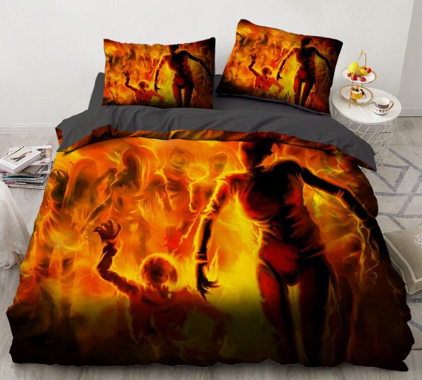 3D Flame Man 7733 Bed Pillowcases Quilt