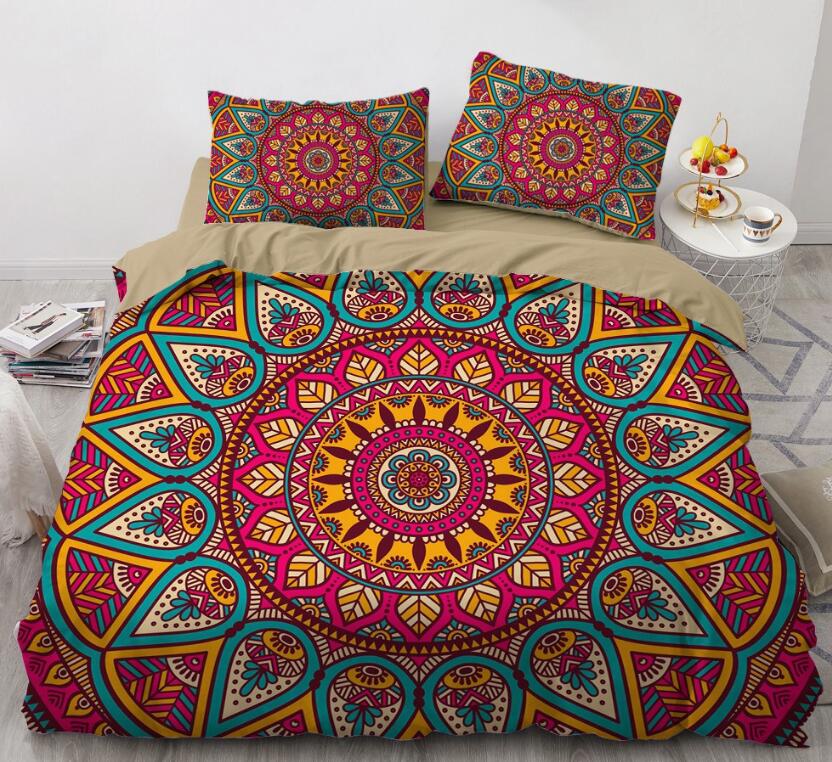 3D Green Red Totem 77156 Bed Pillowcases Quilt