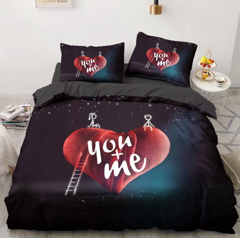 3D Love 9161 Bed Pillowcases Quilt