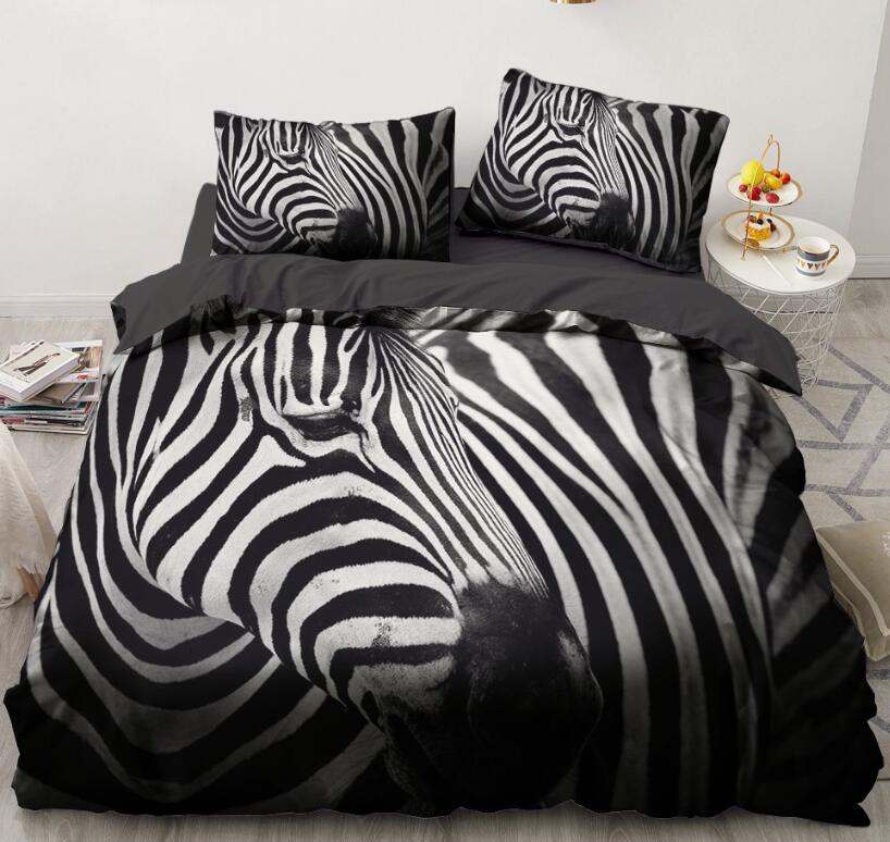 3D Zebra 8049 Bed Pillowcases Quilt