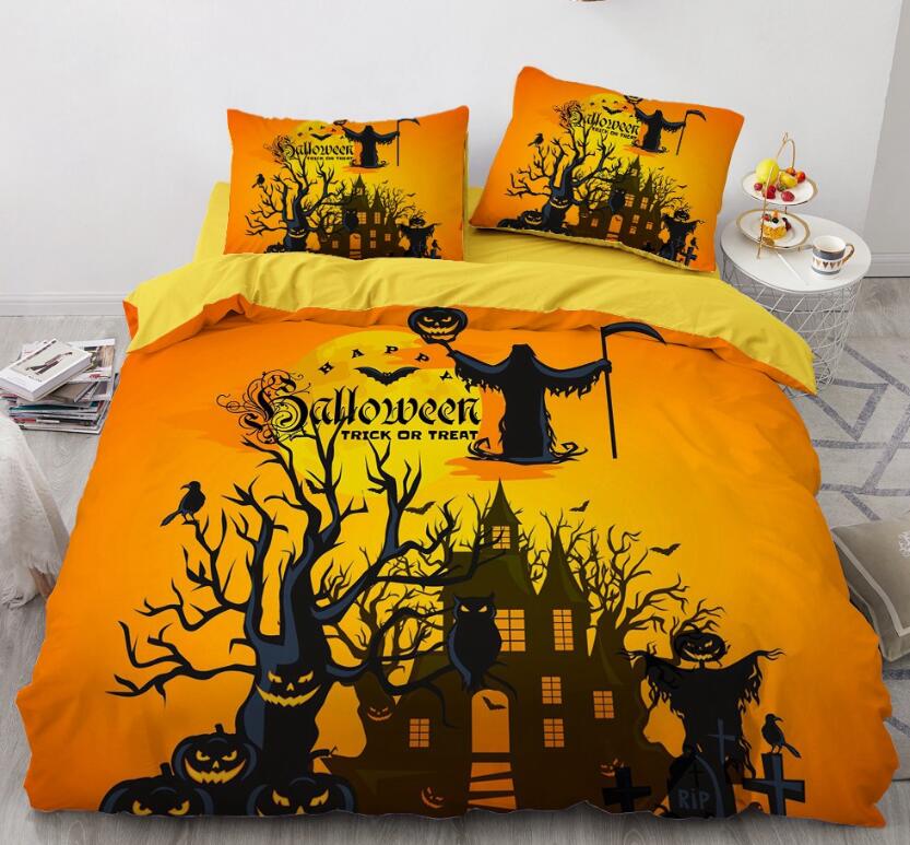 3D Branches Castle 8034 Bed Pillowcases Quilt