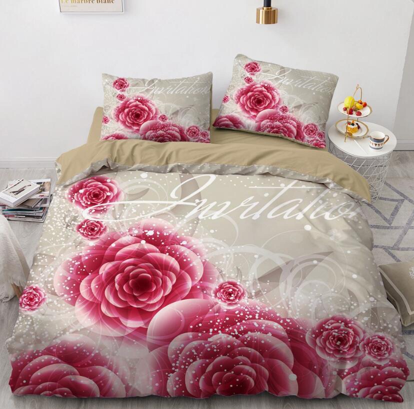 3D Rose Flower 9165 Bed Pillowcases Quilt