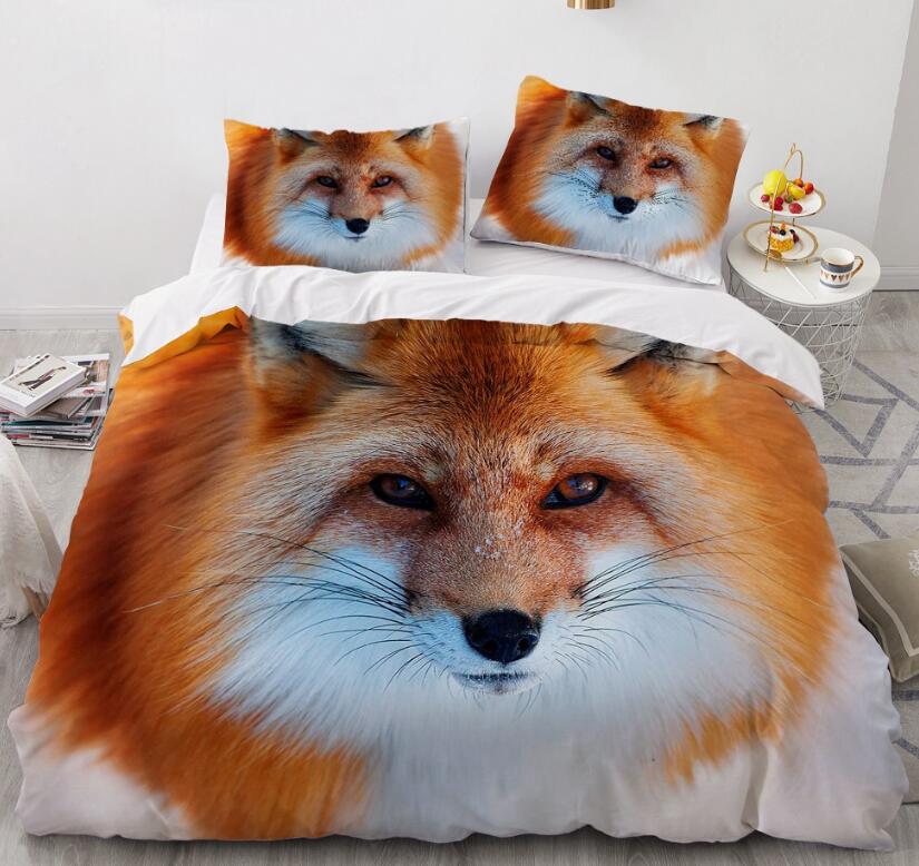 3D Fox 8009 Bed Pillowcases Quilt