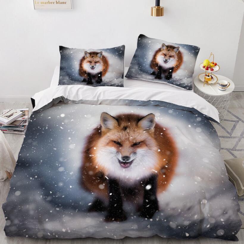 3D Fox Snowflake 8016 Bed Pillowcases Quilt