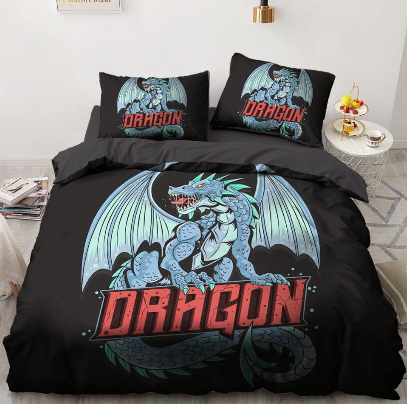 3D Dragon 9129 Bed Pillowcases Quilt
