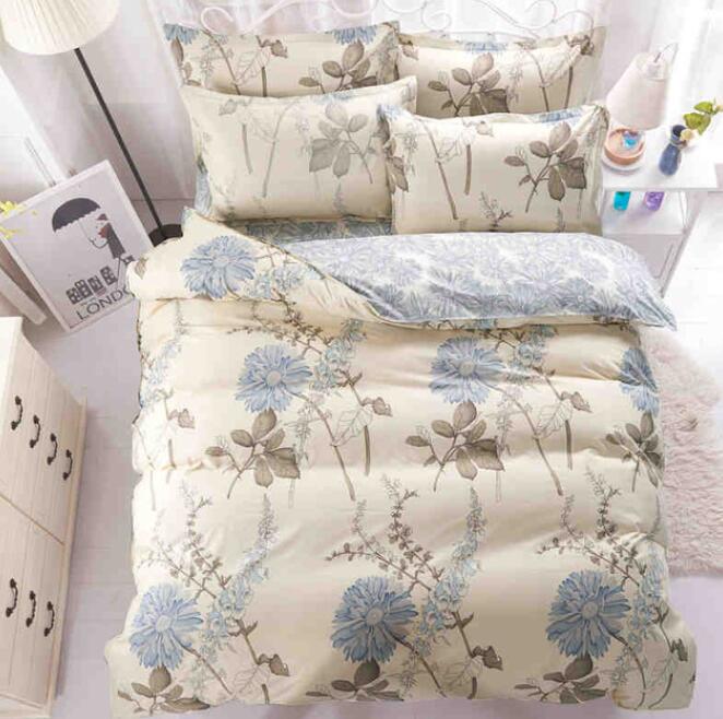 3D Small Gray Blue Flowers 8141 Bed Pillowcases Quilt