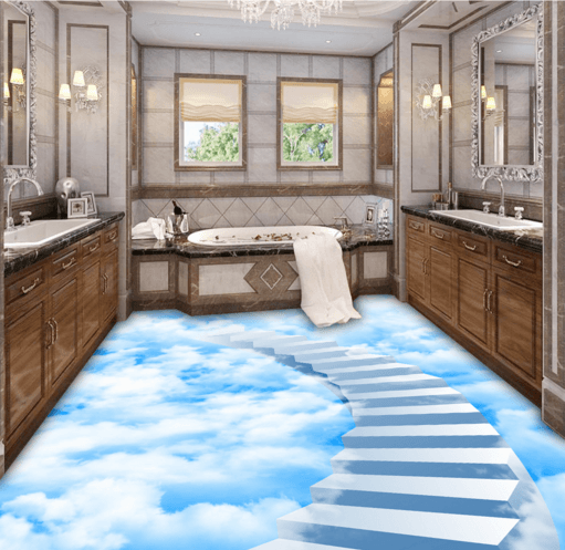 3D Paradise Ladder Floor Mural Wallpaper AJ Wallpaper 2