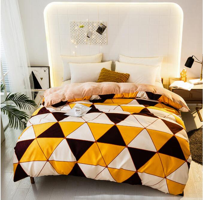 3D Yellow Black And White Triangle 3050 Bed Pillowcases Quilt