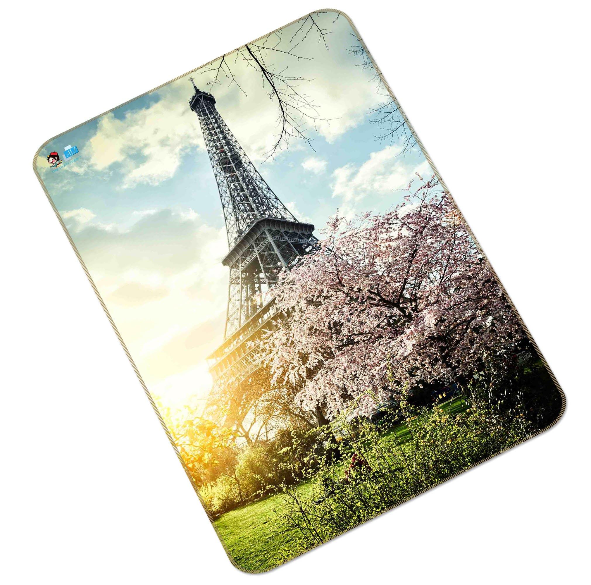 3D Eiffel Tower Flowers 142 Non Slip Rug Mat Mat AJ Creativity Home