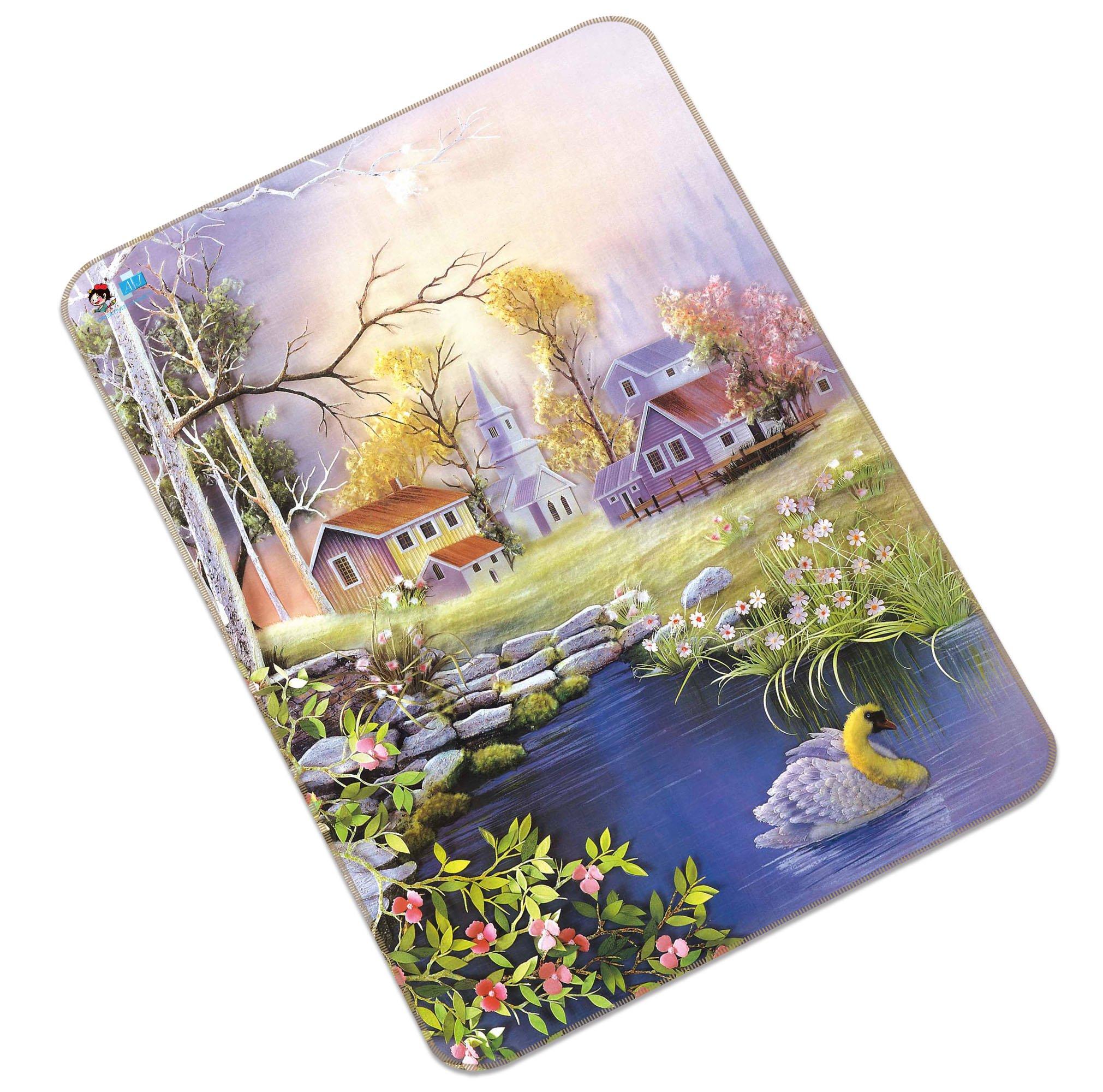 3D Village Pond Painting 174 Non Slip Rug Mat Mat AJ Creativity Home