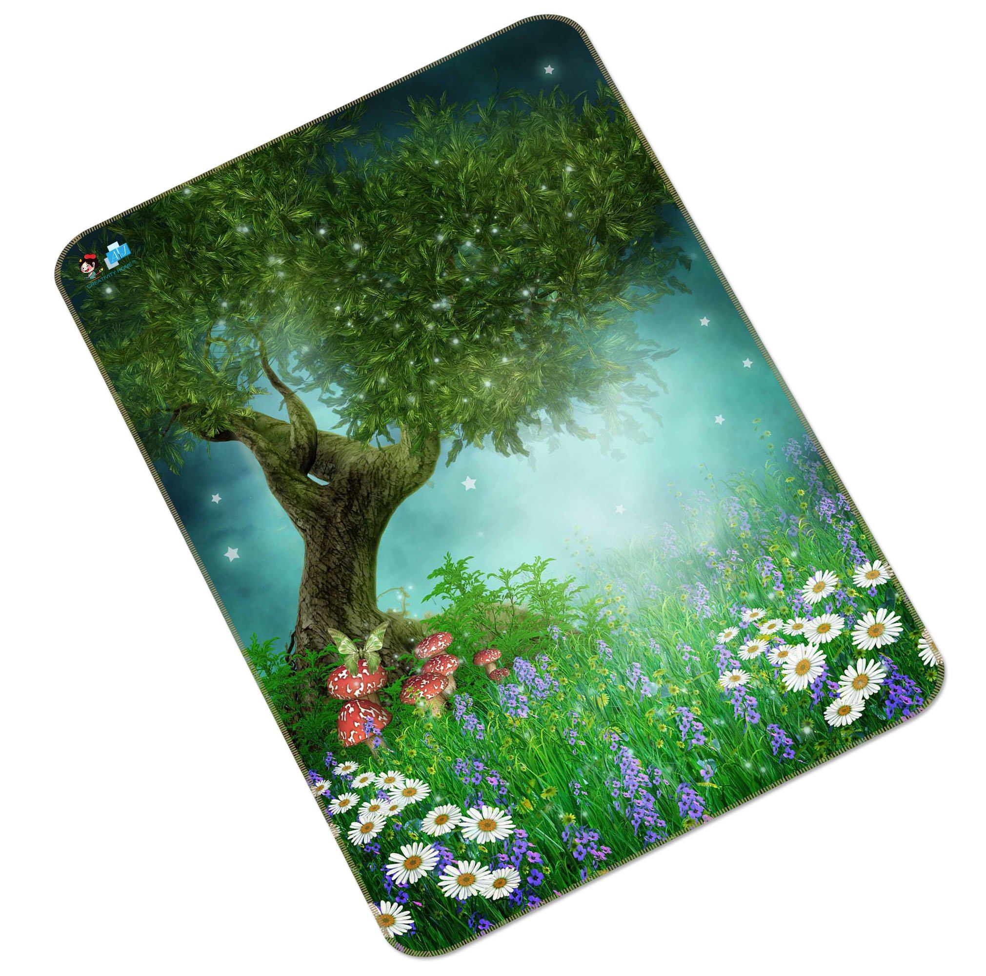 3D Tree Flowers Mushrooms 149 Non Slip Rug Mat Mat AJ Creativity Home