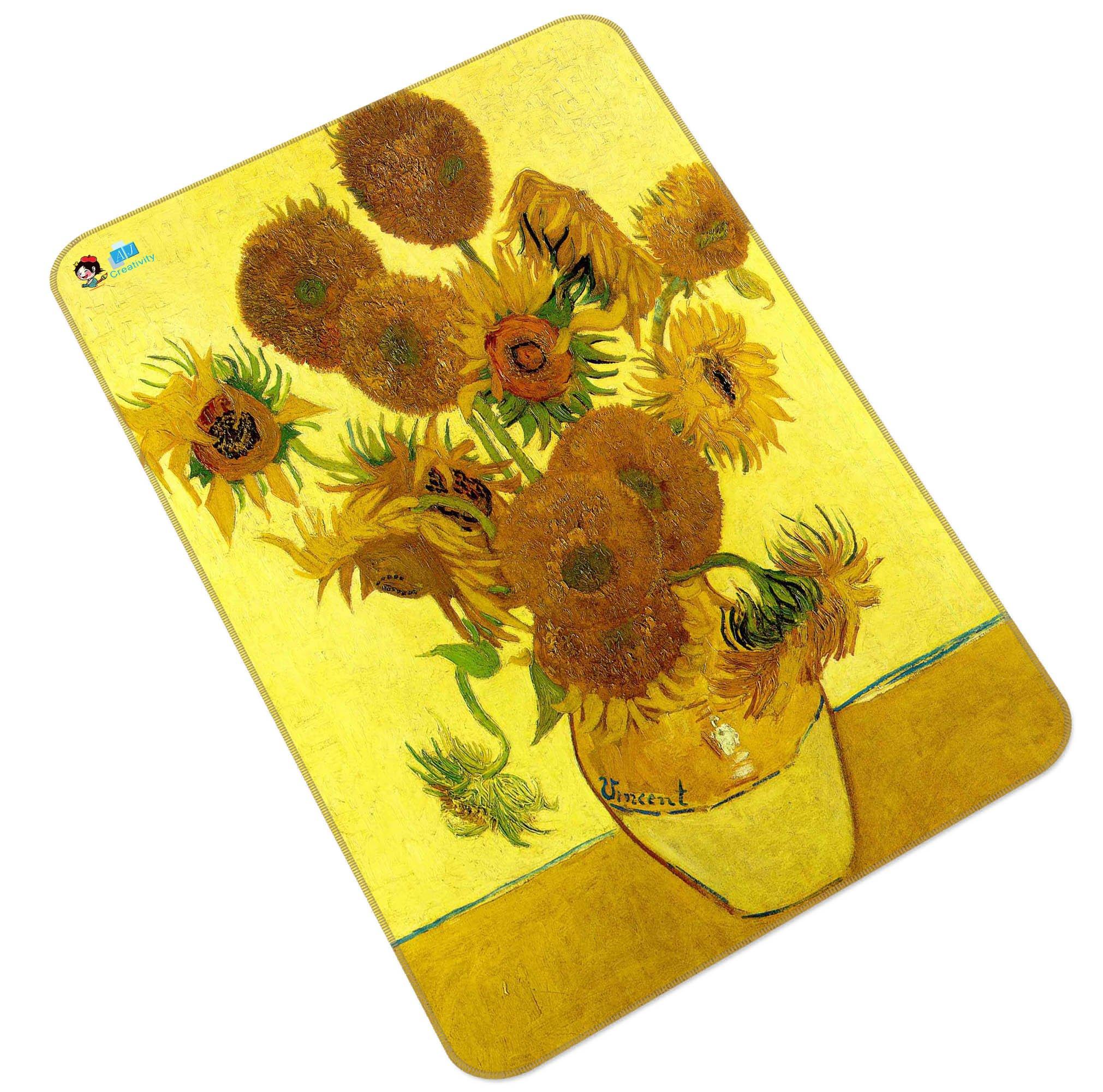 3D Oil Painting Sunflowers Vase 132 Non Slip Rug Mat Mat AJ Creativity Home