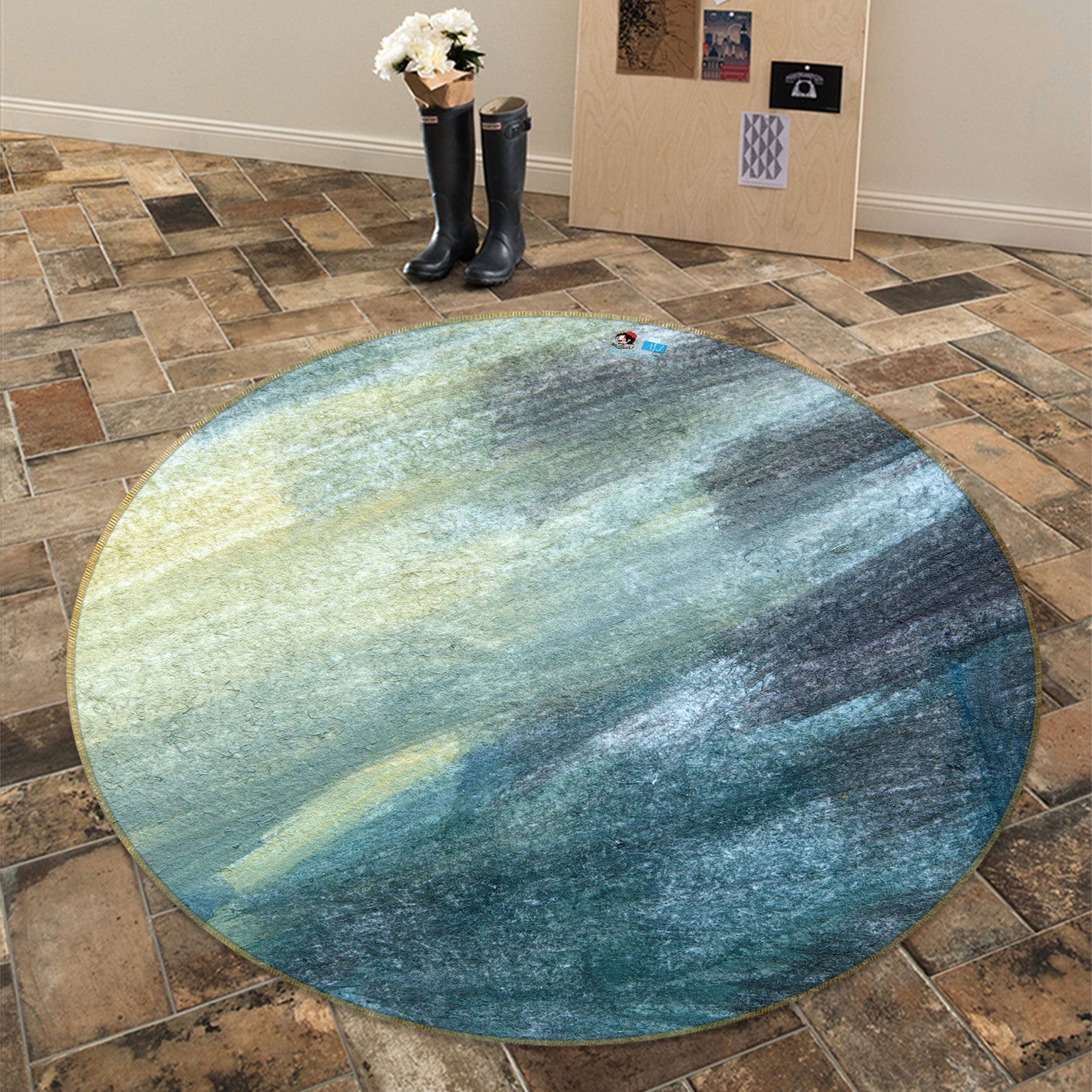 3D Pattern 81184 Round Non Slip Rug Mat