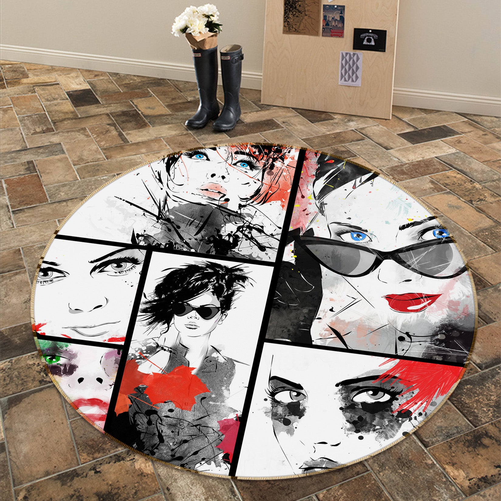 3D Beauty 36231 Round Non Slip Rug Mat