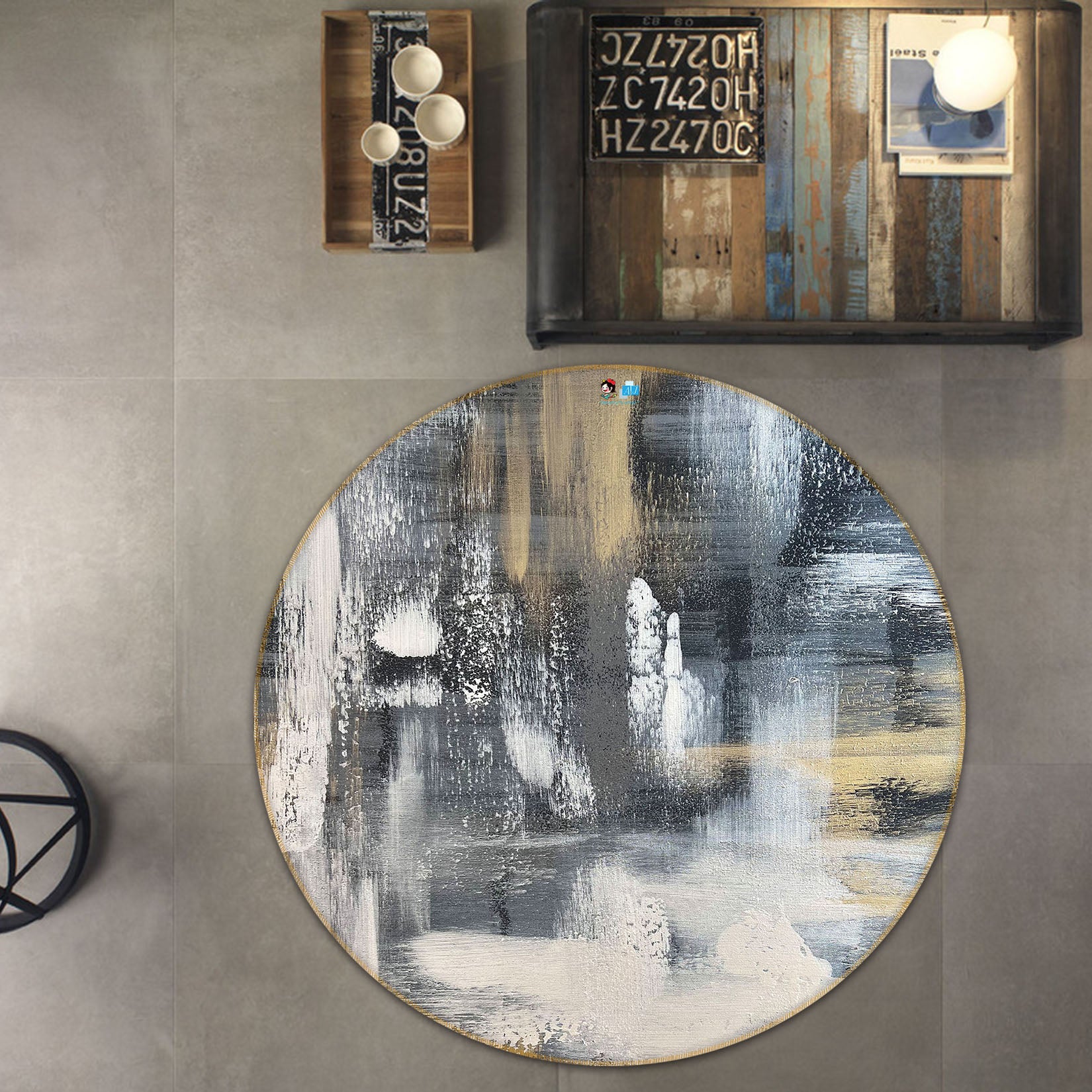 3D Painted Art 4049 Skromova Marina Rug Round Non Slip Rug Mat