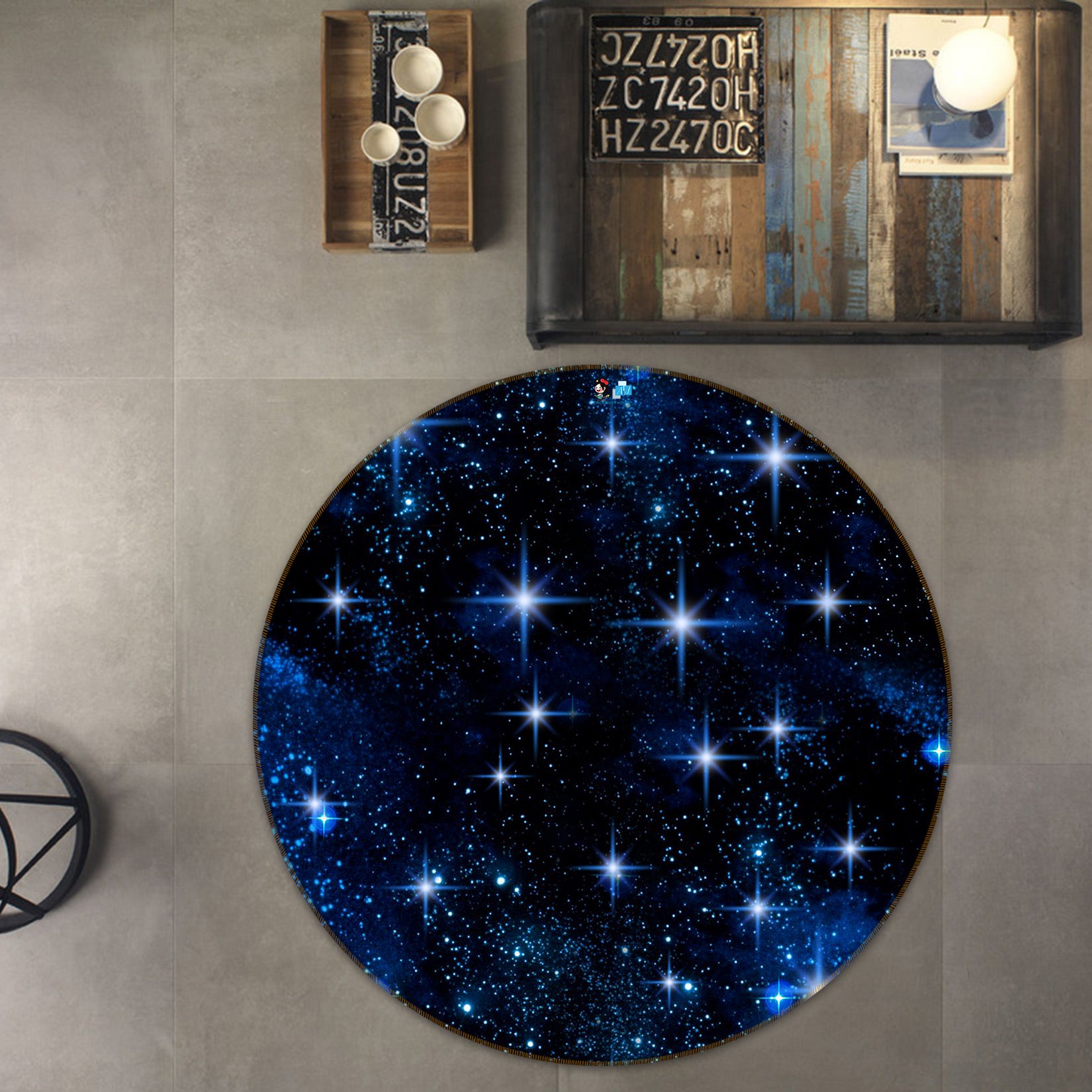3D Starlight 81009 Round Non Slip Rug Mat