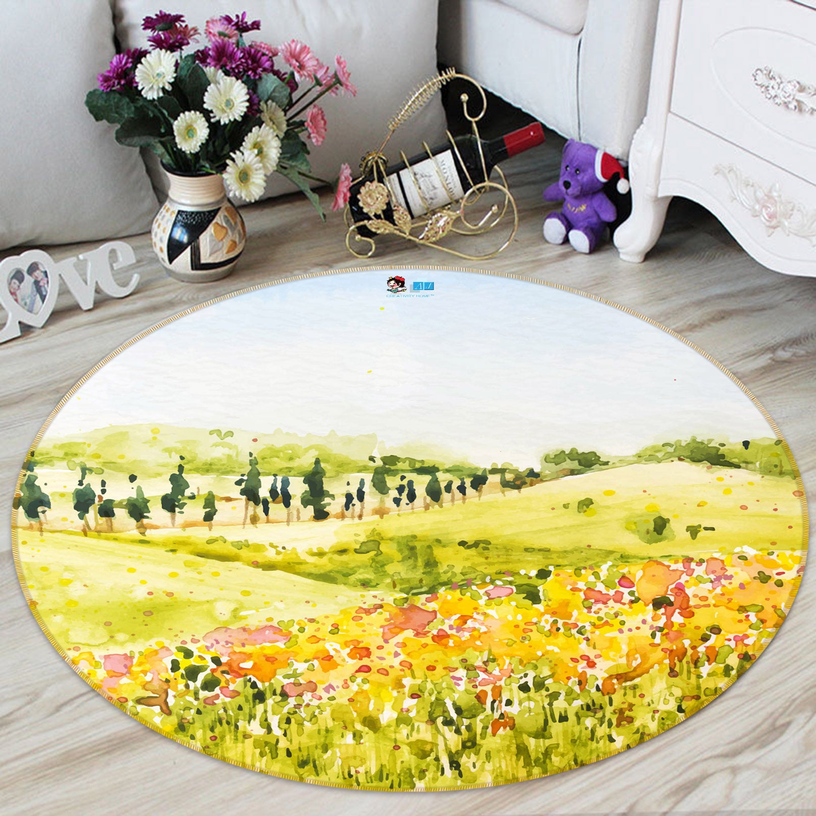 3D Lawn 71280 Round Non Slip Rug Mat