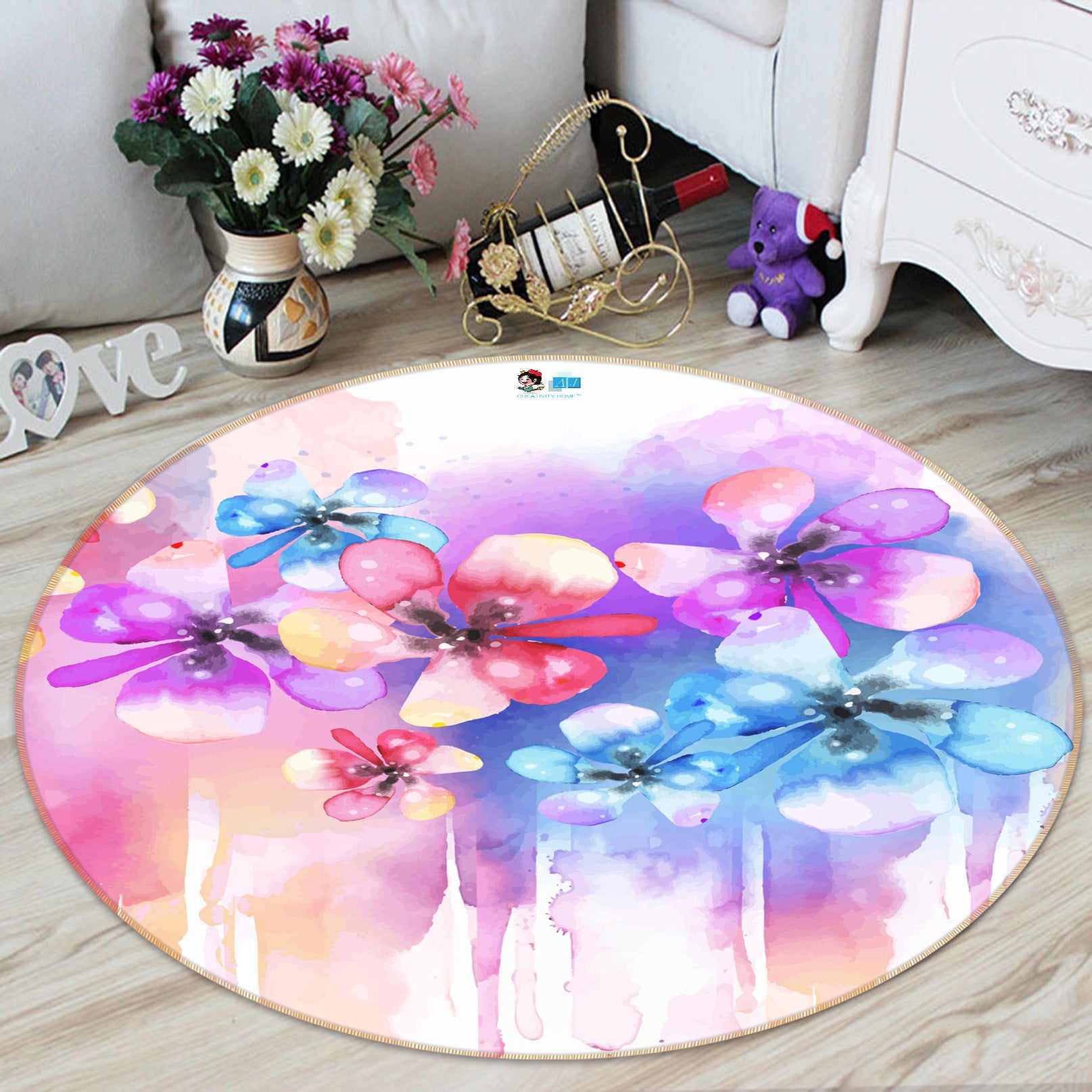 3D Pattern 71271 Round Non Slip Rug Mat