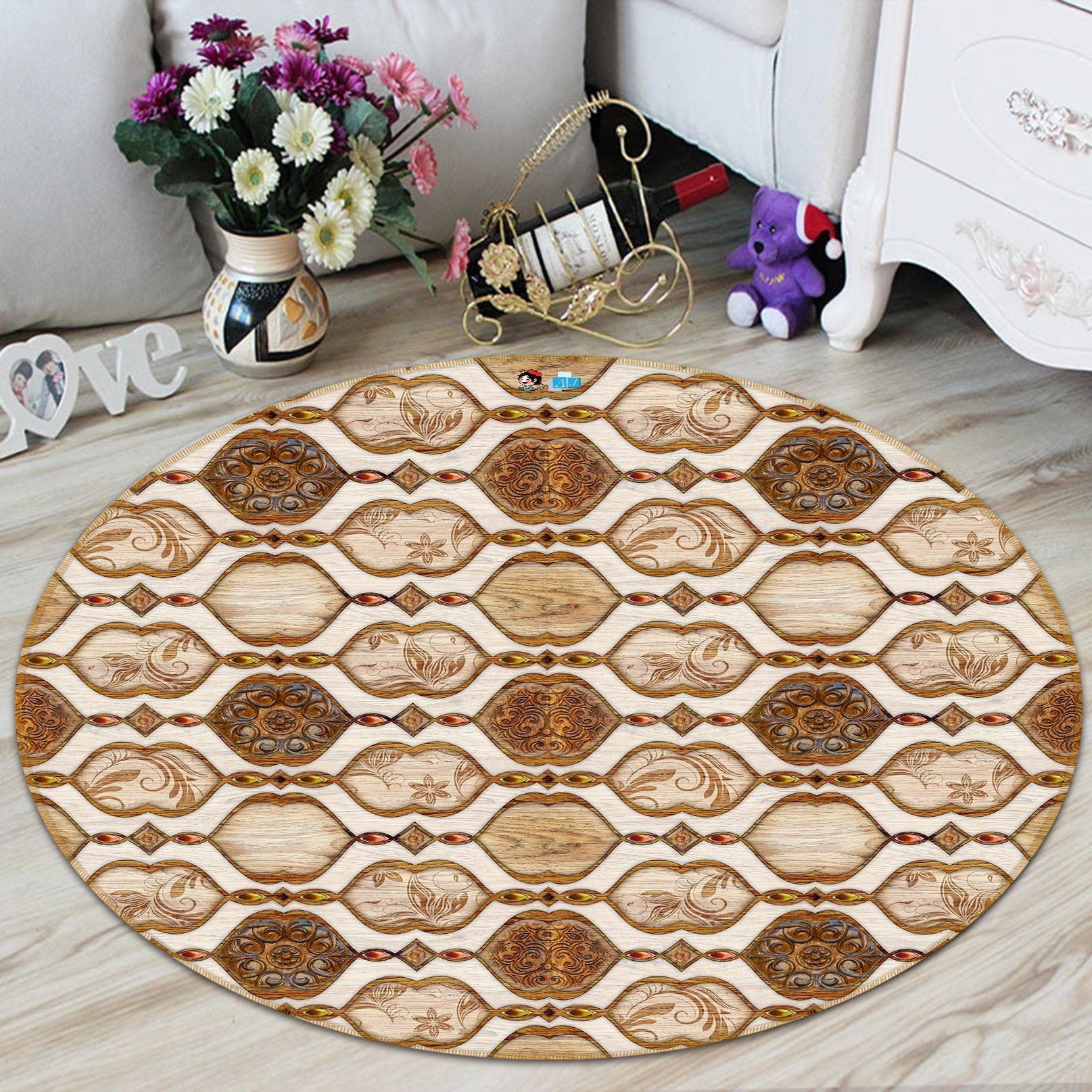 3D Classical Pattern 2558 Round Non Slip Rug Mat Mat AJ Creativity Home