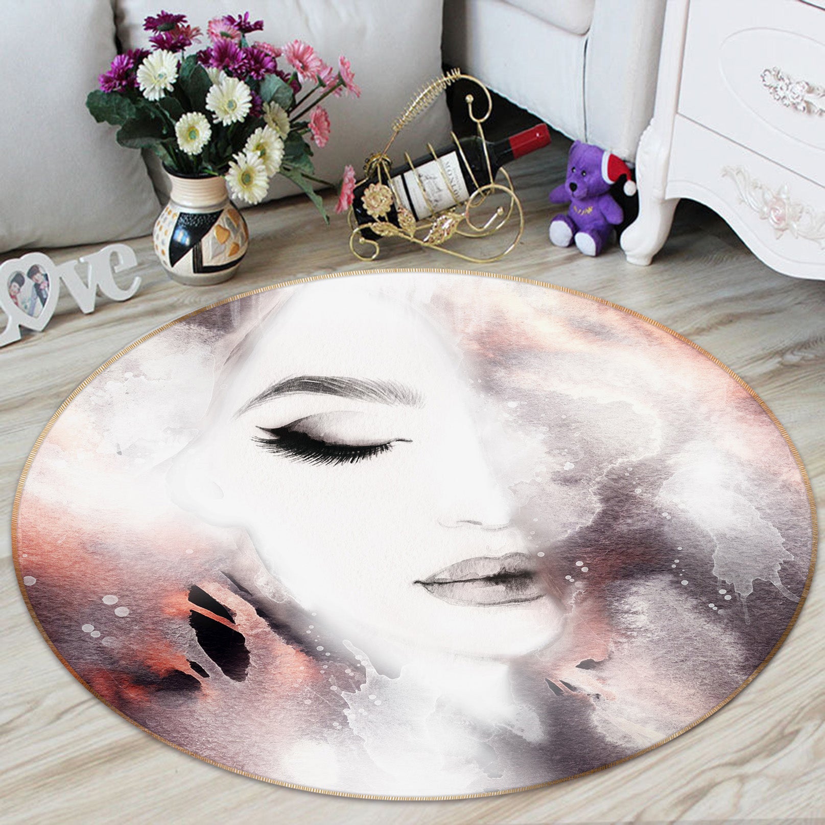 3D Beauty 37004 Round Non Slip Rug Mat