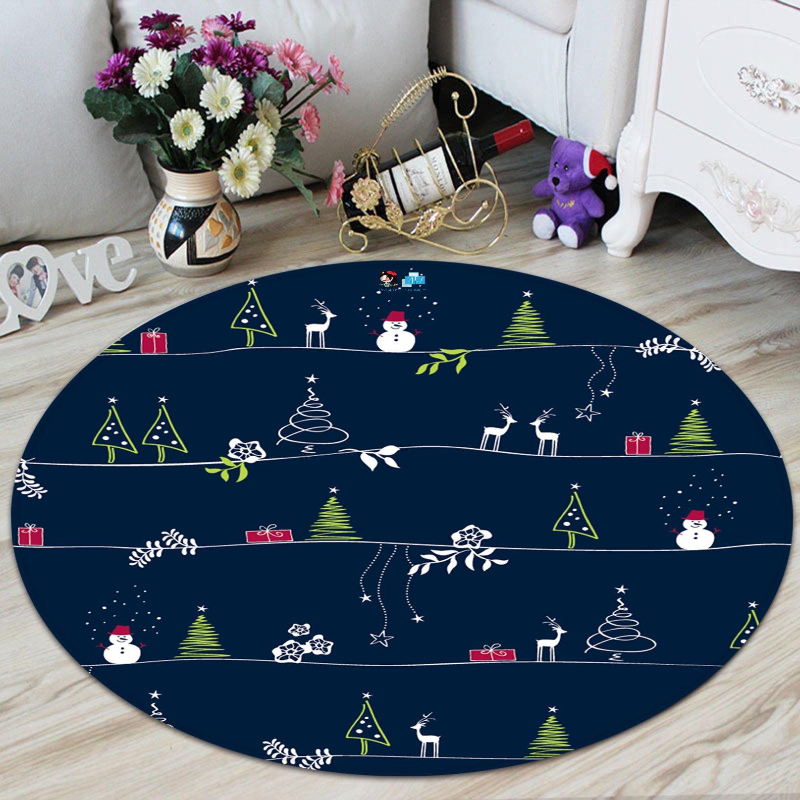 3D Illustration Christmas 079 Round Non Slip Rug Mat Mat AJ Creativity Home