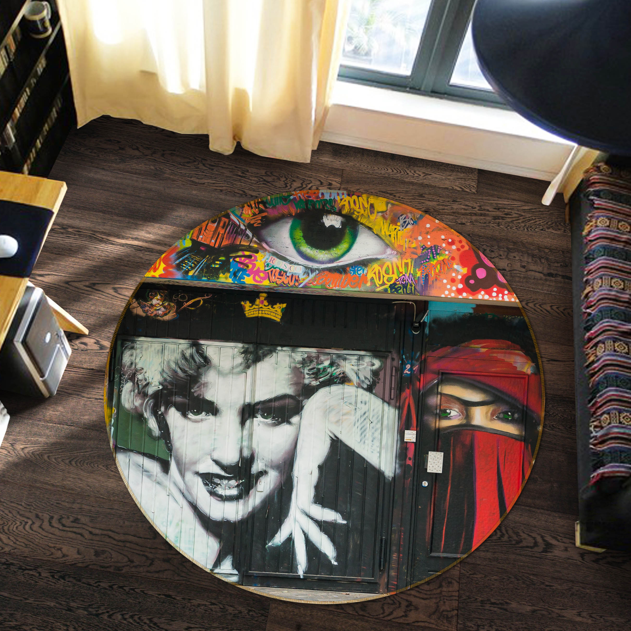 3D Marilyn Monroe 36223 Round Non Slip Rug Mat