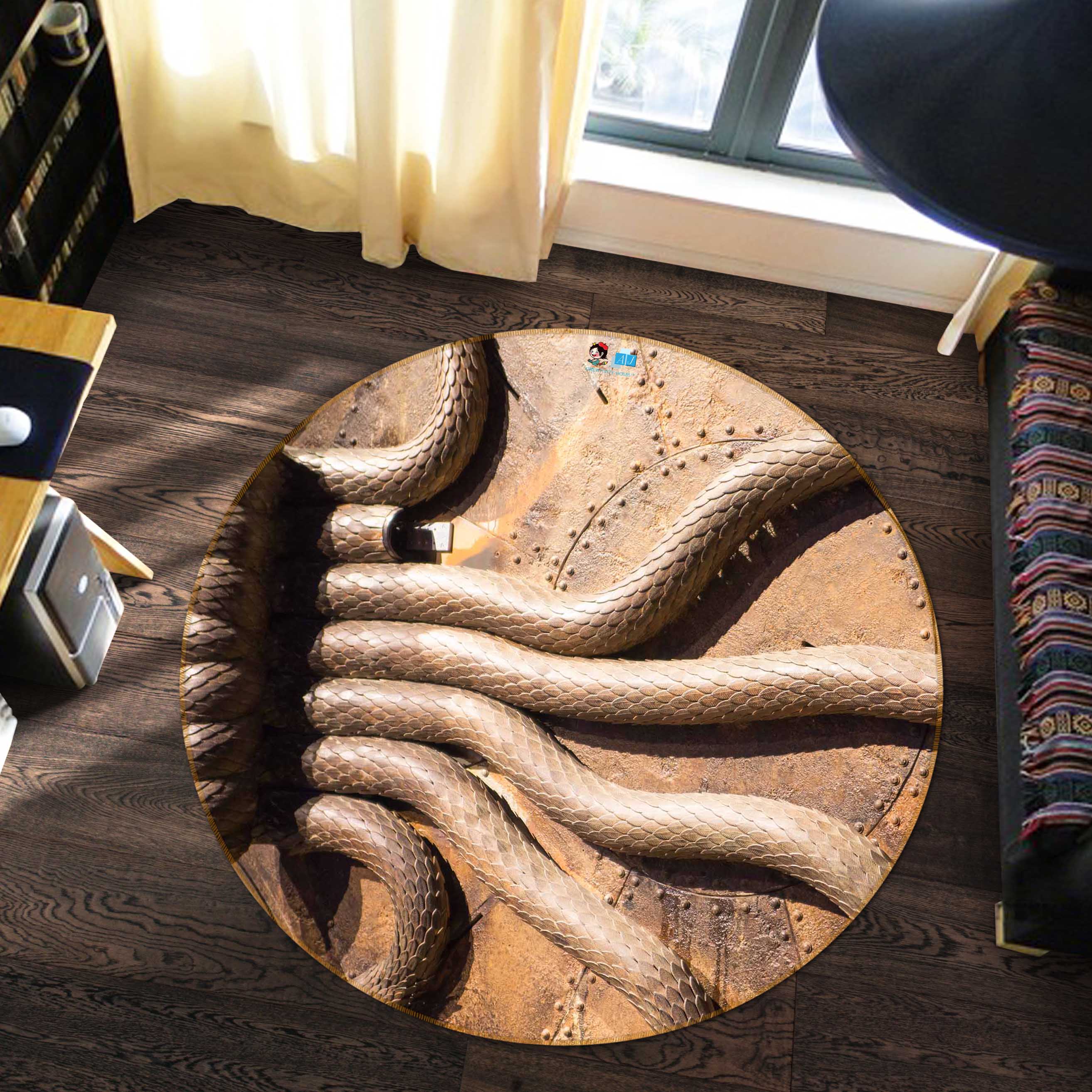 3D Strip 72126 Round Non Slip Rug Mat