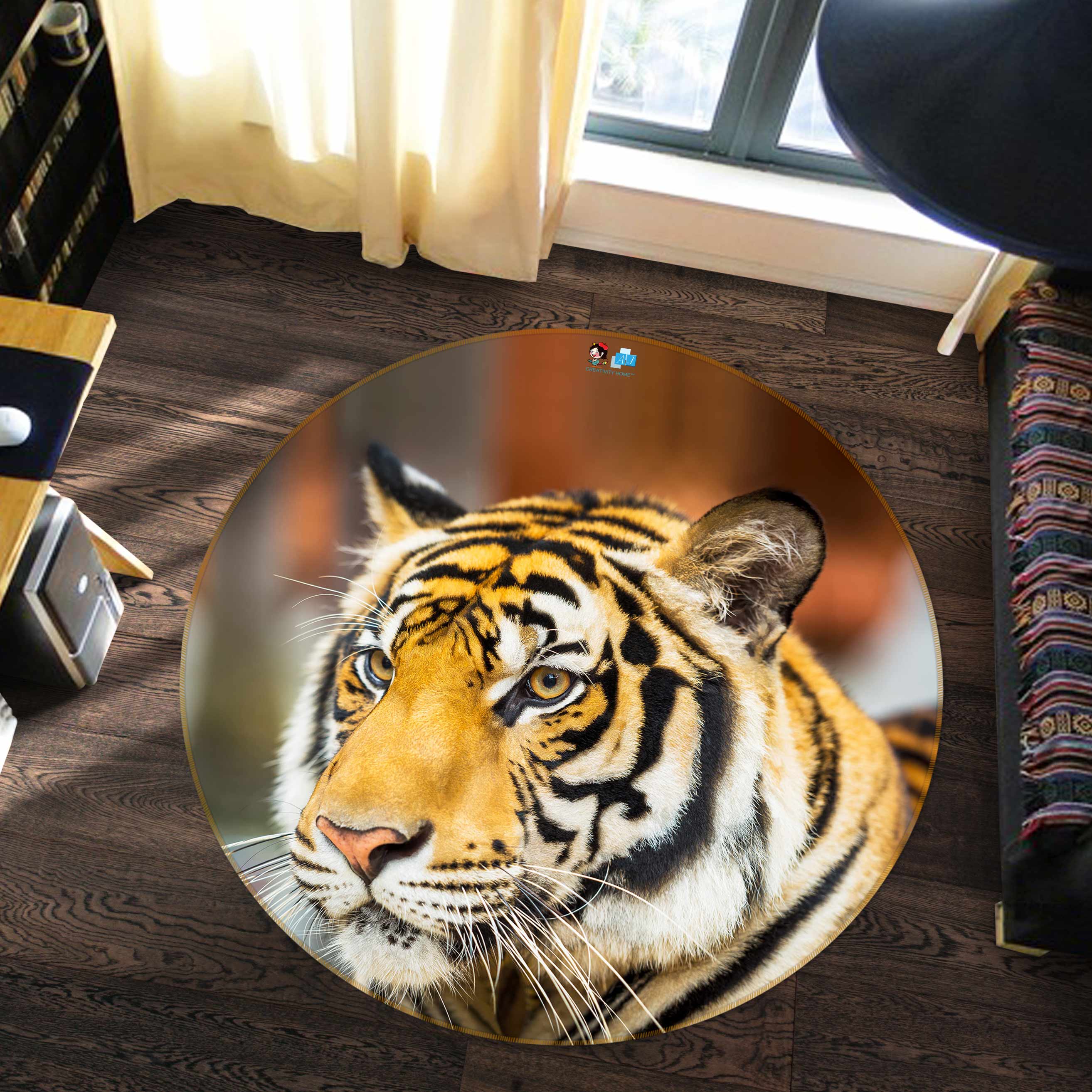 3D Tiger 81178 Round Non Slip Rug Mat