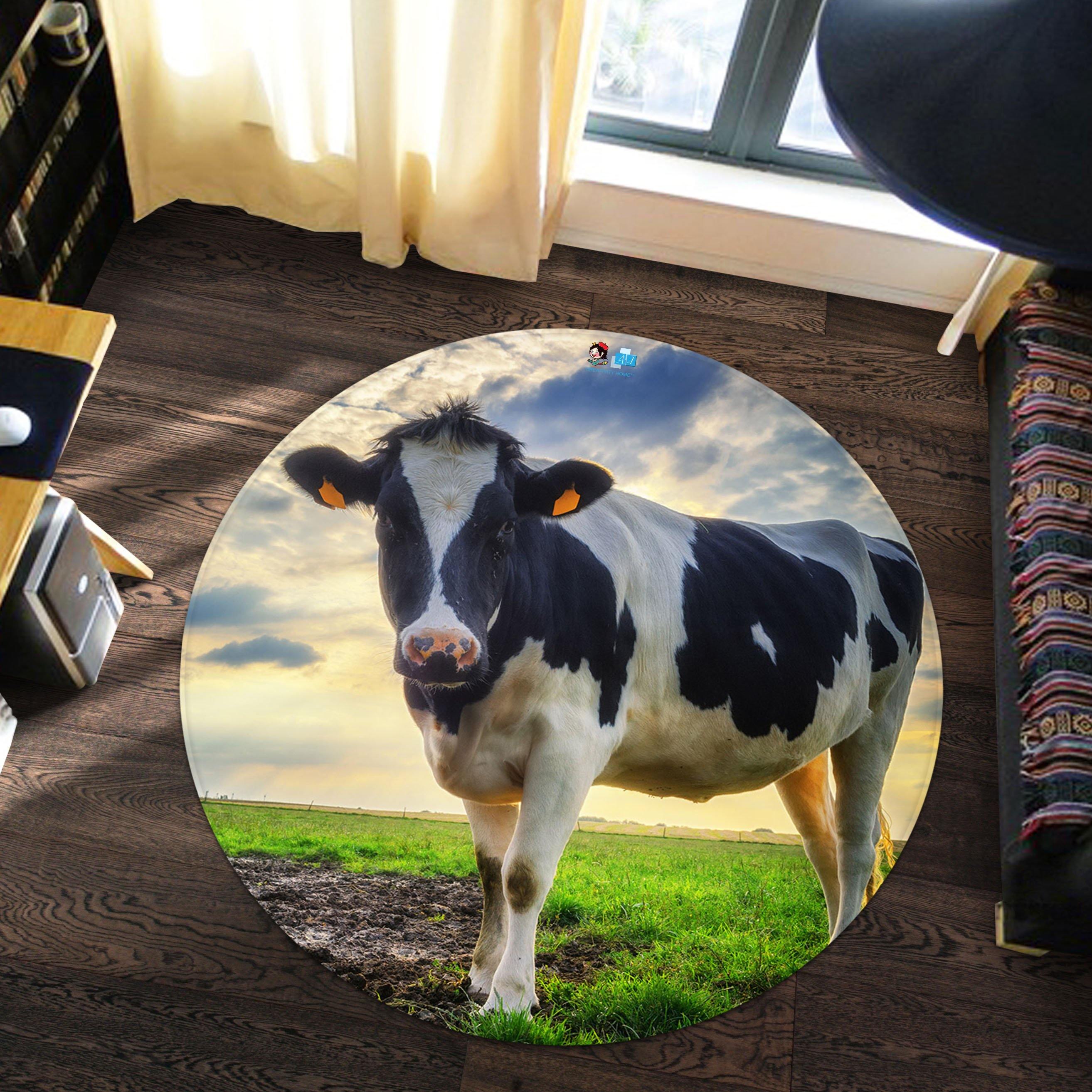 3D Cow 5769 Round Non Slip Rug Mat Mat AJ Creativity Home
