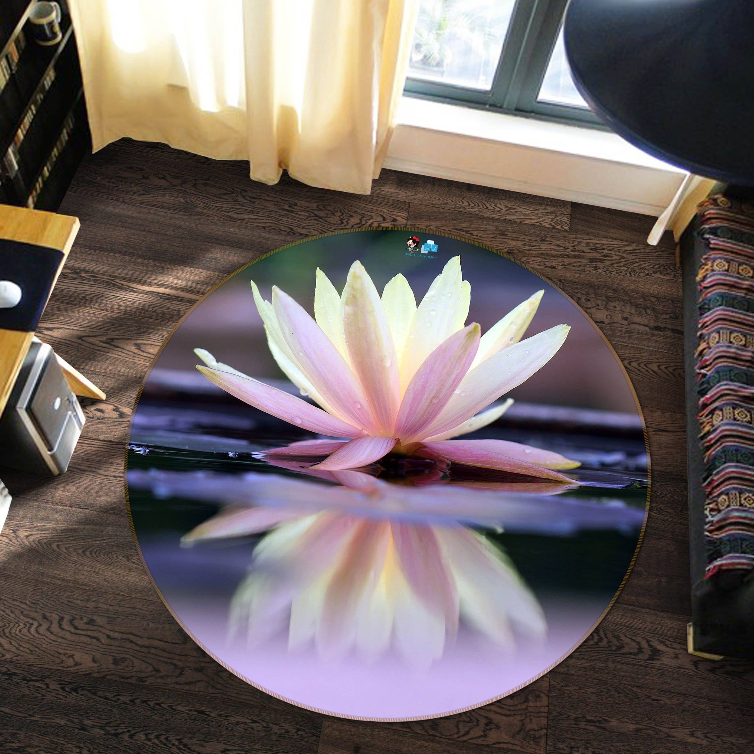 3D Pretty Lily 97 Round Non Slip Rug Mat Mat AJ Creativity Home