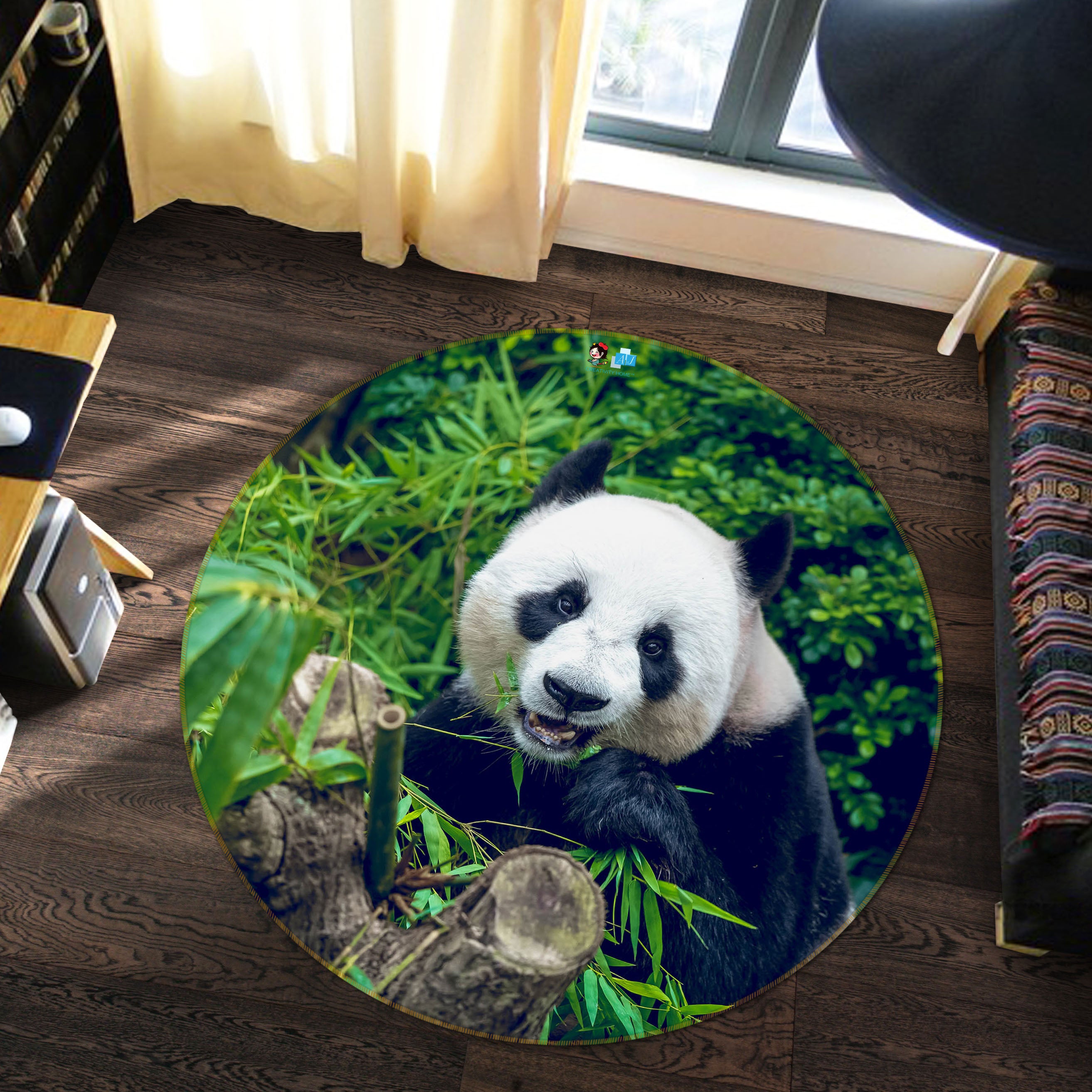 3D Panda 75109 Round Non Slip Rug Mat