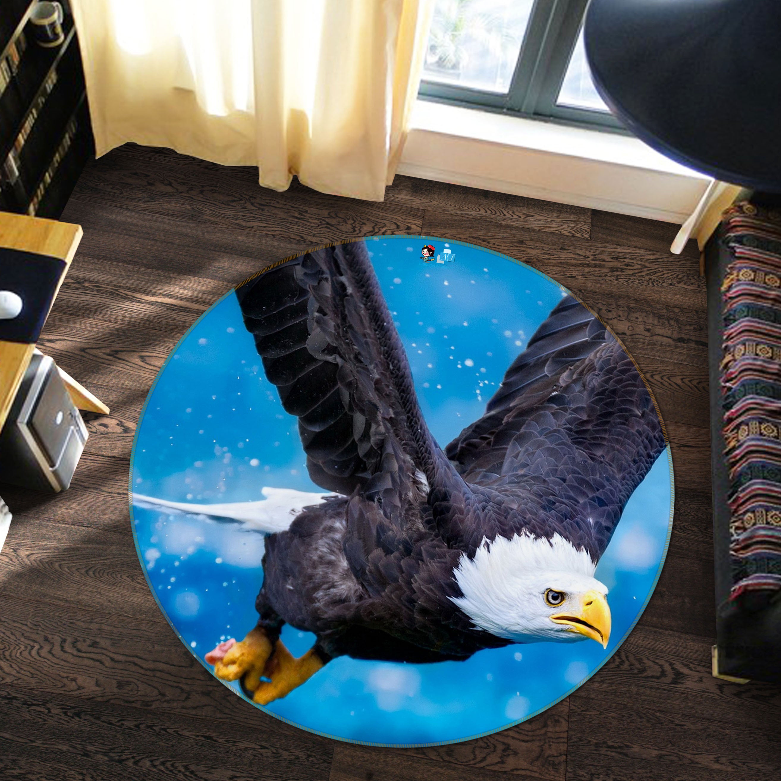 3D Eagle 74044 Round Non Slip Rug Mat